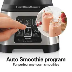Hamilton Beach Smoothie Smart Electronic Blender 40 Oz. Glass Jar Auto Smoothie Program 56208: 850W, 3 Speeds, Dishwasher-Safe