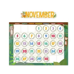 Creative Teaching Press&reg; Jungle Friends Calendar Set Bulletin Board, 67 Pieces