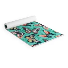 Heather Dutton Mariposa Boho Butterflies Aqua (6mm) 70" x 24" Yoga Mat - Society6