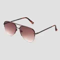 Women's Tortoise Shell Print Aviator Sunglasses - Universal Thread&trade; Light Brown
