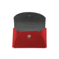 JAM Paper Italian Leather Business Card Holder Case with Round Flap Red 2233317457