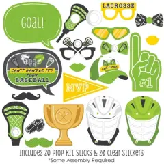 Big Dot of Happiness Lax to the Max Lacrosse Party Photo Booth Props Kit 20 Count