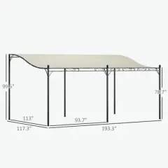 Resenkos Outdoor Garden Gazebo, Sunshade Gazebo Canopy,10' x 16' Wall-Mounted Outdoor Pergola Canopy with Drainage Holes, Cream White