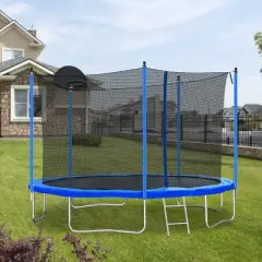 UNISOAR Trampoline for Adults & Kids with Basketball Hoop