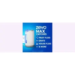 Zevo Flying Insect Indoor Light Fly Trap Starter Kit, Catches House Flies, Fruit Flies, Gnats & More - 1 Trap + 2 Refills