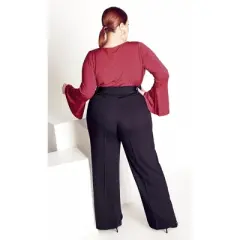 Women's Plus Size Burrow Plain Top - berry | AVENUE