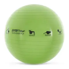 Prism Fitness 23" Smart Self-Guided Stability Exercise Ball w/13 Exercises Printed for Yoga, Pilates, Office Ball Chair and More, Green