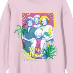 Golden Girls Pastel Art Crew Neck Long Sleeve Cradle Pink Women's Sweatshirt