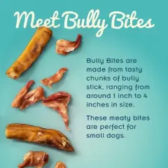 Pawstruck All Natural 1-4" Bully Stick Bites for Small Dogs - Single Ingredient Digestible Rawhide Alternative Dental Chews