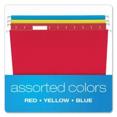 Pendaflex Essentials Colored Hanging Folders 1/5 Tab Letter Assorted Colors 25/Box 81612