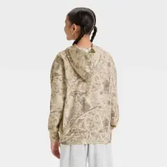 Girls' French Terry Camo Printed Oversized Hoodie - art class&trade; Tan