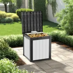 NAYSAYE Deck Box, 45 Gal Outdoor Storage Deck Box, Small Patio Storage Bin for Garden Tools, 30.75"*17.13"*21.85"
