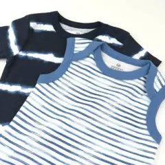 Honest Baby 2pc Short Sleeve Romper Set - Blue