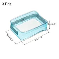 Unique Bargains Travel PVC Toiletry Bags Cosmetic Bags with Zipper for Home Storage and Travel