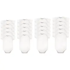 Luvable Friends Cotton Bodysuits 20pk, White, 0-12 Months