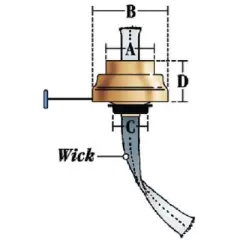 Replacement Burner with Wick for Dietz Lil' Wizard #1 and #30 Lanterns