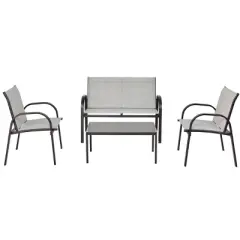 Tangkula 4PCS Chairs Set Coffee Table Patio Garden Modern Furniture Brand New
