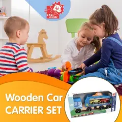 Leo & Friends Wooden Car Carrier Set