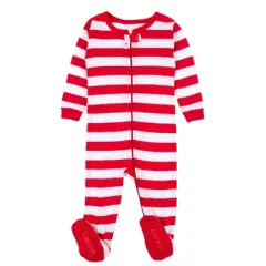 Leveret Matching Family Pajamas Red and White Striped
