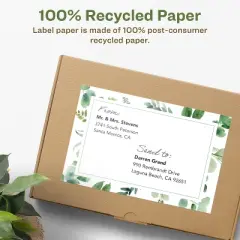 Avery Recycled Matte White Labels,  5" x 6" Rectangle