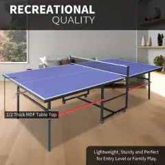 Portable Ping Pong Table, Professional Indoor/Outdoor Table Tennis Tables Game with Net for Adults/Teens,2 Tennis Paddles and 3 Balls