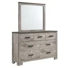 Adam 6 Drawer Dresser with Mirror Gray - Picket House Furnishings