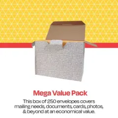 School Smart No Clasp Envelopes with Gummed Flap, 10 x 13 Inches, Kraft Brown, Pack of 250