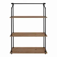 20" x 32" Walters Wood/Metal 3 Tier Shelving Brown - Kate & Laurel All Things Decor
