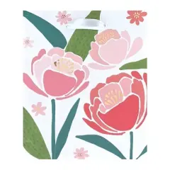 Floral Petite Bag Green/Pink/White - Spritz&trade;: Small Birthday Gift Bag, Botanical Pattern, 6.25" Height, Paper Material