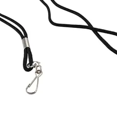SICURIX Standard Lanyard, Rope Style, J Hook, Black, Pack of 12