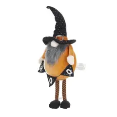 Gulches 6.3x4.3x16" Fabric Standing Orange Gnome, Halloween Decor with Banner