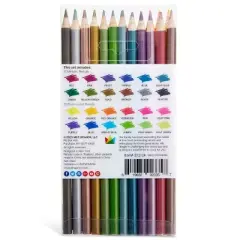 KINGART Colored Pencil Set, 24 Metallic & Neon Colors