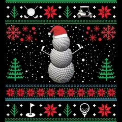 Women's Design By Humans Christmas Golf Golfing Golfer Ugly Christmas Xmas By pahari Racerback Tank Top