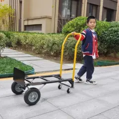 Hand Truck Dolly 2 Wheel Dolly Cart And 4 Wheel Push Cart With Swivel Wheels 330 LBS Capacity,abstract,black,33.46in,2.79ft