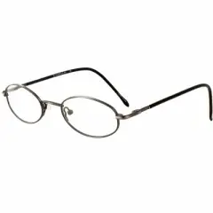 Flex Plus by Vivid FP-84 Designer Blue Light FIlter Reading Glasses in Pewter Silver 46mm +2.00 | Ladies | Oval Shape | X-Small Fit