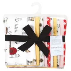 Hudson Baby Infant Girl Cotton Flannel Burp Cloths, Girl Farm, One Size