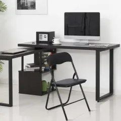 4 Pcs Folding Chairs, Portable Metal Foldable Chairs  with Cushion for Outdoor & Indoor, with Non-Slip Feet Pads Stackable Chairs, White