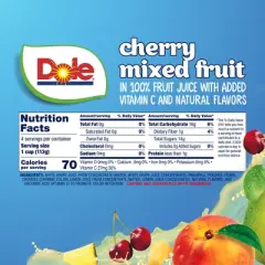 Dole Cherry Mixed Fruits in Juice Fruit Cups - 16oz/4ct