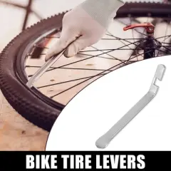 Unique Bargains Bicycle Flat Head Tyre Lever Wrench with Hook Repair Tool Silver Tone 2pcs