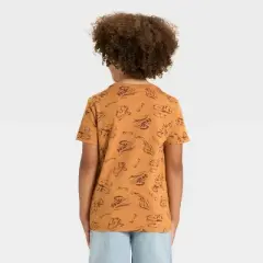 Boys' Short Sleeve Printed T-Shirt - Cat & Jack&trade; Light Brown