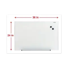 Universal Frameless Magnetic Glass Marker Board 36" x 24" White 43202