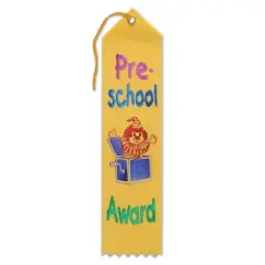 Beistle Pre-School Award Ribbon, 2" x 8", (6/Pkg) Multicolored