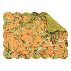 C&F Home Barbados Sunset Cotton Quilted Reversible Placemats Set of 6, 13" x 19"