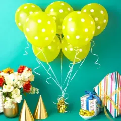 Blue Panda 50 Pack Yellow Polka Dot Balloons for Birthday Party with Gold Weight, String