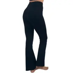 Alpine Swiss Leila Womens Flare Leggings High Waisted Crossover V Waist Buttery Soft Tummy Control Yoga Pants Not See Through Workout Bootcut Tights
