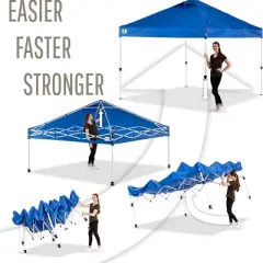 OneTouch 1010REC 10 Foot x 10 Foot Instant Shade Canopy Tent with Durabe Roof, Center Lock Technology, and Height Adjustable Legs, Blue