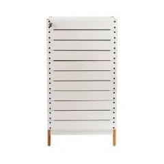 Deluxe Bamboo Floor Cabinet with Accent Slats Brown/White - Organize It All