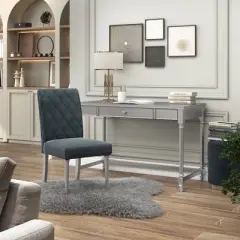 2pc Singger Writing Desk with Chair Gray - HOMES: Inside + Out