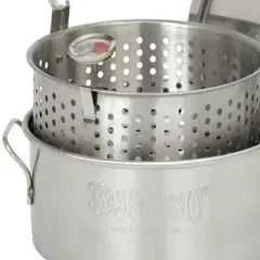 Bayou Classic Durable 10 Qt. Stainless Steel Fry Pot/Perforated Basket (2 Pack)