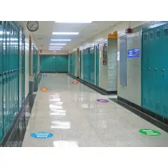 Flipside Products Keep Hands Off Face Anti-Slip Floor Sticker, Orange, 11", Pack of 5